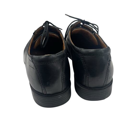 Clarks Ortholite Insole Black Leather Lace Up Dress Shoes Mens 10.5